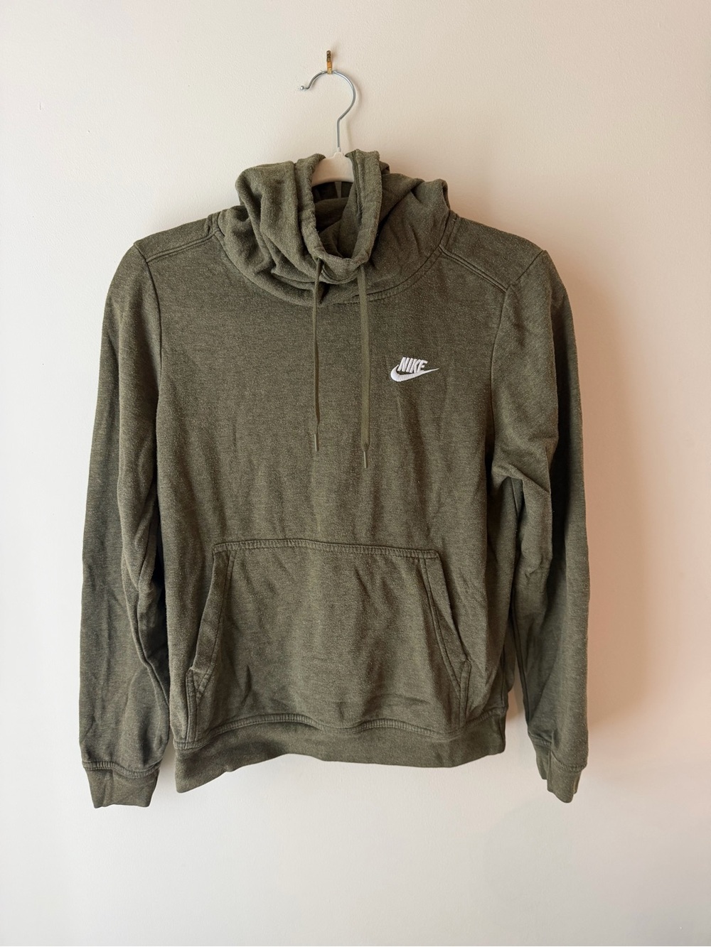 Nike Olive Green Cowl Neck Pullover Hoodie